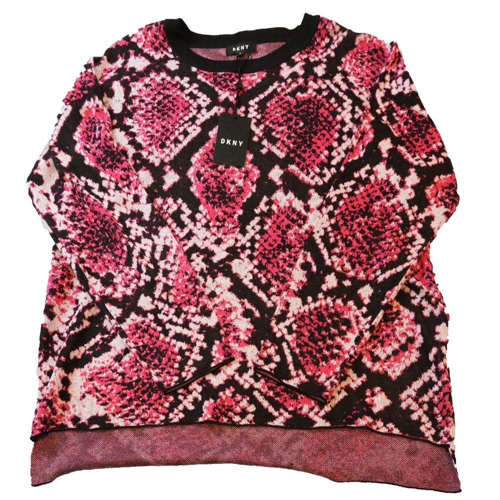 Women's DKNY Python-Print Sweater, X-Large, NWT